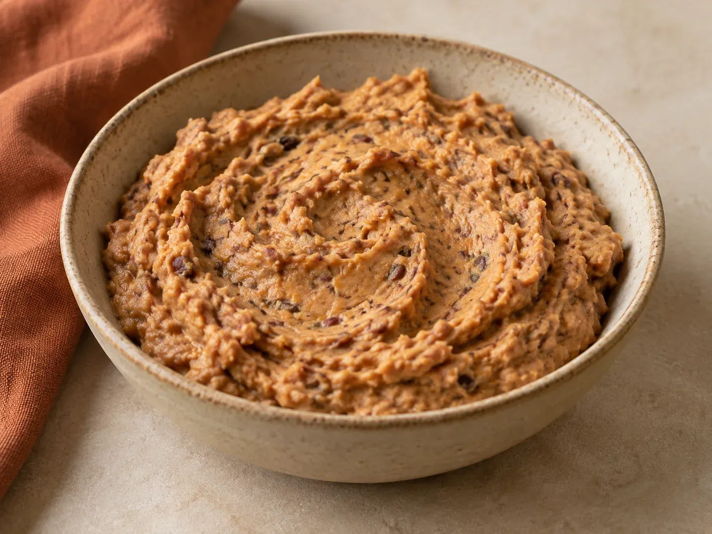 Rustikaler Hummus aus Bohnen und Süßkartoffel